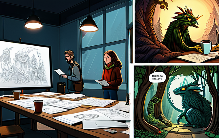 캐리 애니메이션의 제작 과정 - **The Genesis of Carrie's World: Concept Art Studio**
    A vibrant, dynamic illustration of an anim...