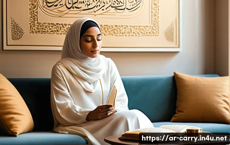 캐리 스토리 전개 - **"A Visionary's Journey"**
    A thoughtful young Arab woman, wearing a stylish yet modest long-sle...